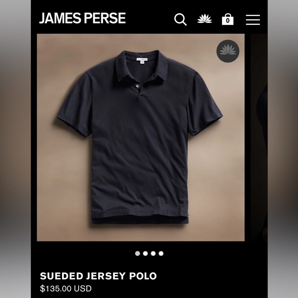 Men's Navy James Perse Sueded Jersey Polo 
NEW WITH TAGS